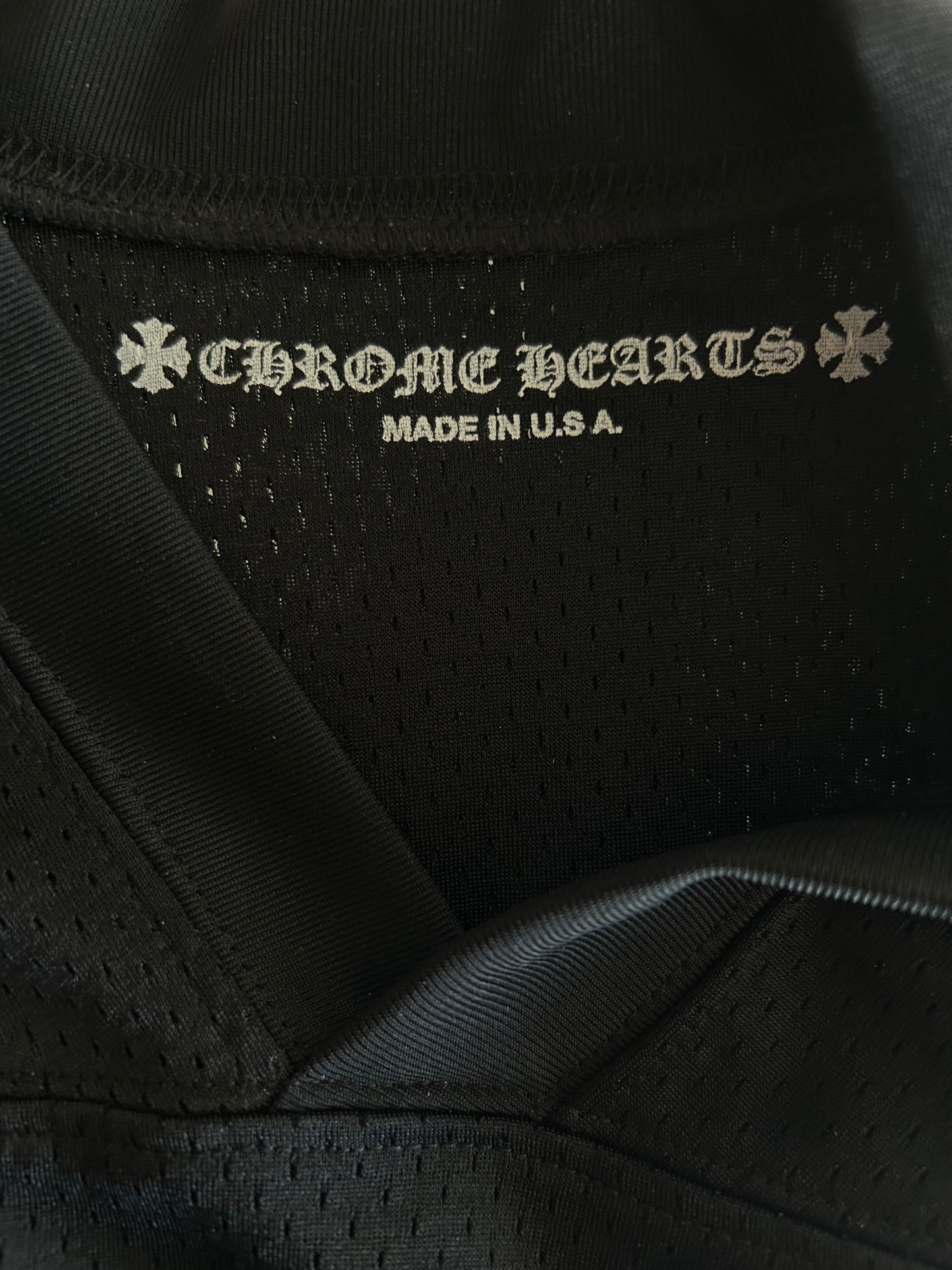 Chrome Hearts Black & White Logo Mesh Jersey