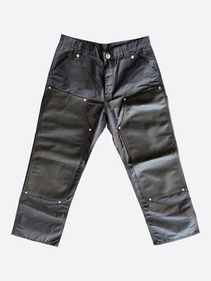 Chrome Hearts Black Nylon & Leather Carpenter Pants