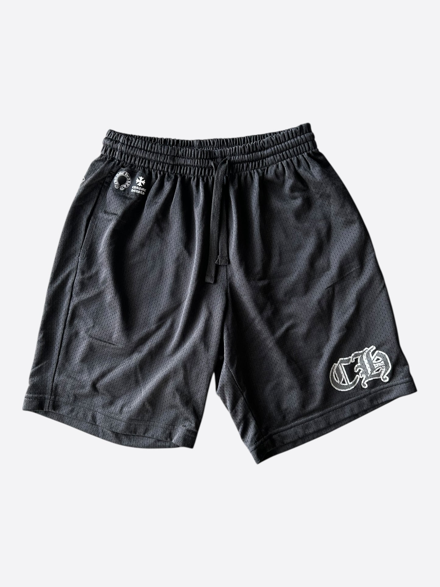 Chrome Hearts Black & White Logo Mesh Shorts