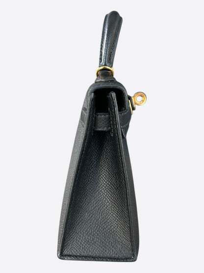 Hermes Black Epsom & Gold Hardware Mini Kelly 20