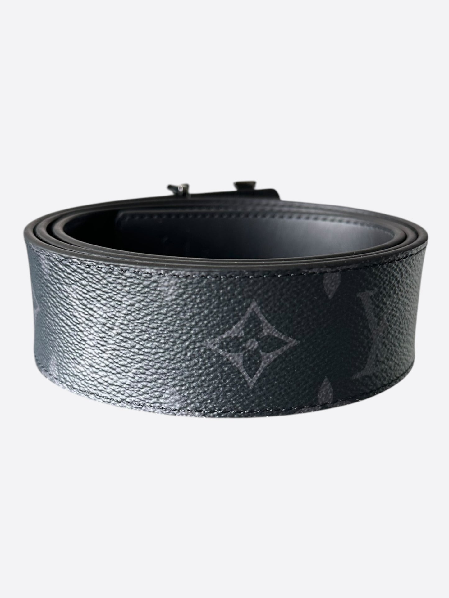 Louis Vuitton Monogram Eclipse SIlver Buckle Belt