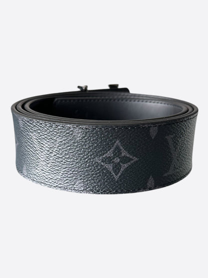 Louis Vuitton Monogram Eclipse SIlver Buckle Belt