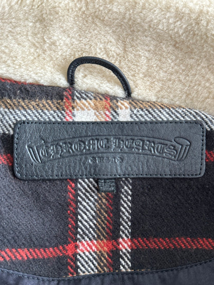 Chrome Hearts Black & Red Plaid Sherpa Jacket