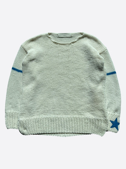 Chrome Hearts Fontainebleau White & Blue Star Patch Cashmere Sweater