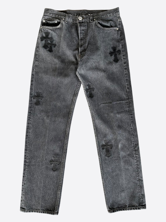 Chrome Hearts Levi's Black Cross Patch Jeans