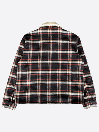 Chrome Hearts Black & Red Plaid Sherpa Jacket