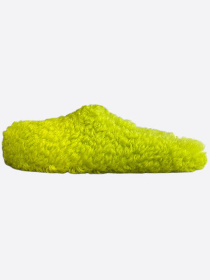 Marni Green Shearling Fussbett Sabot Slides