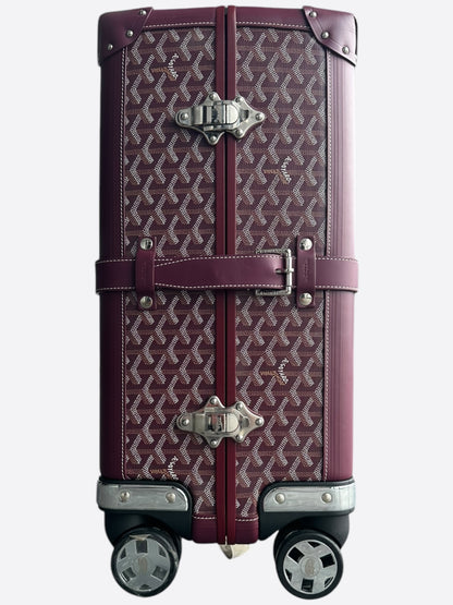 Goyard Burgundy Bourget PM Trolley Suitcase