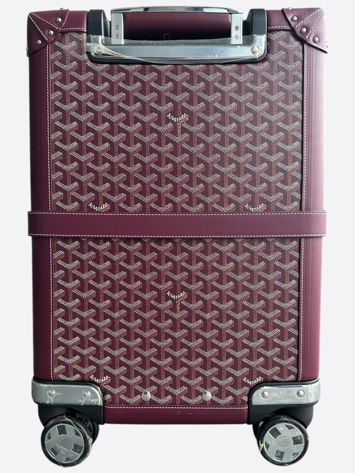 Goyard Burgundy Bourget PM Trolley Suitcase