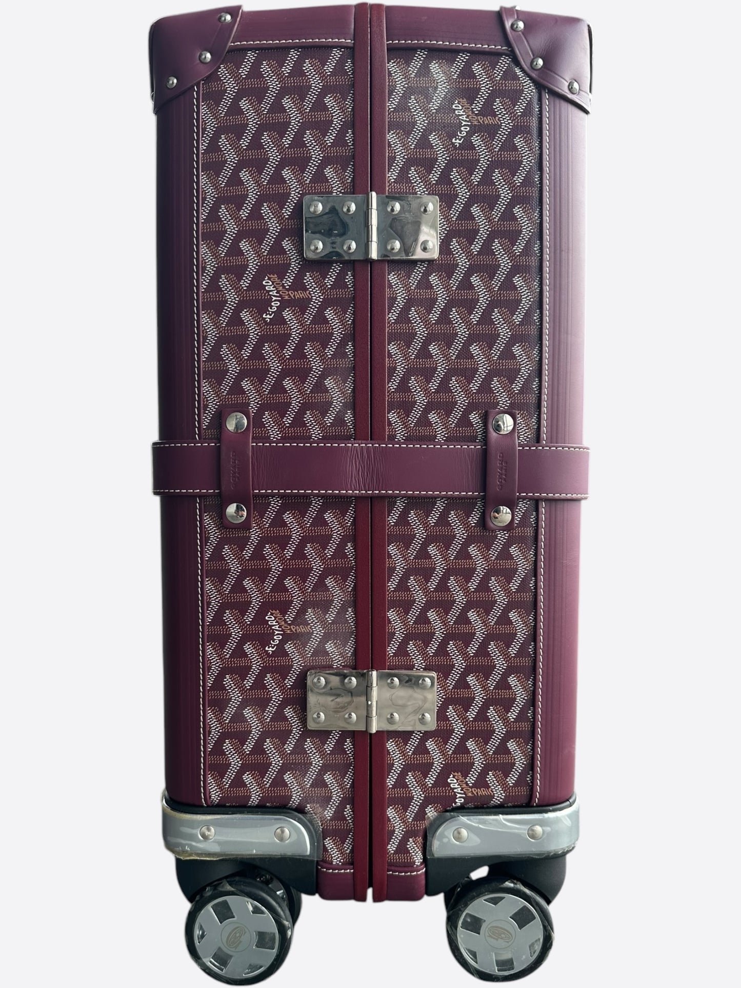 Goyard Burgundy Bourget PM Trolley Suitcase