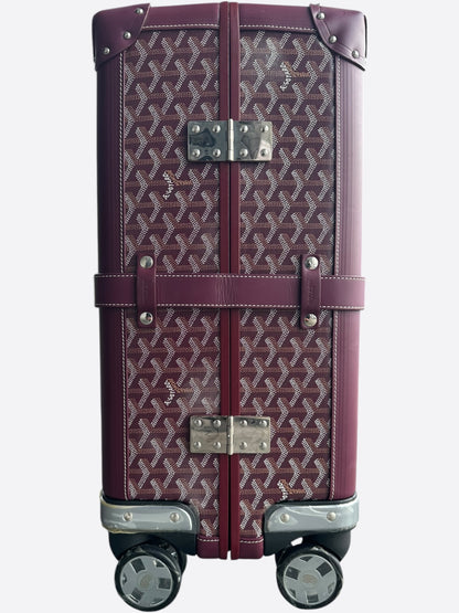 Goyard Burgundy Bourget PM Trolley Suitcase