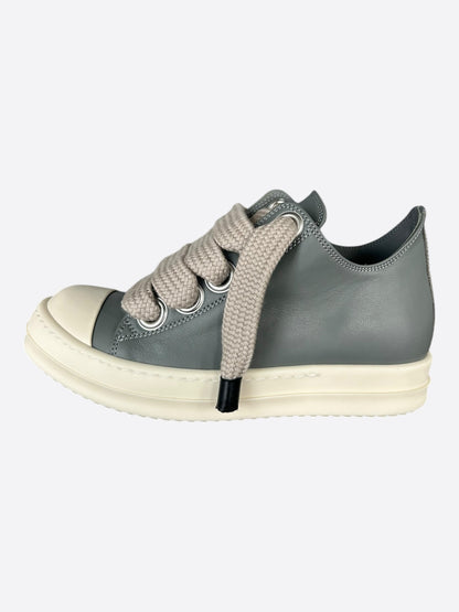 Rick Owens Grey & White Jumbo Lace Women's Low Top Sneakers