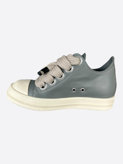 Rick Owens Grey & White Jumbo Lace Women's Low Top Sneakers