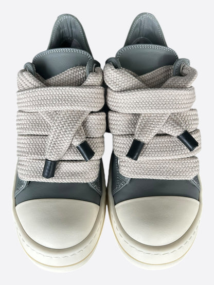 Rick Owens Grey & White Jumbo Lace Women's Low Top Sneakers