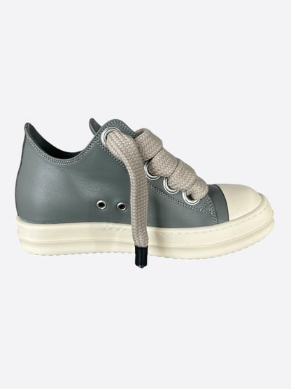 Rick Owens Grey & White Jumbo Lace Women's Low Top Sneakers