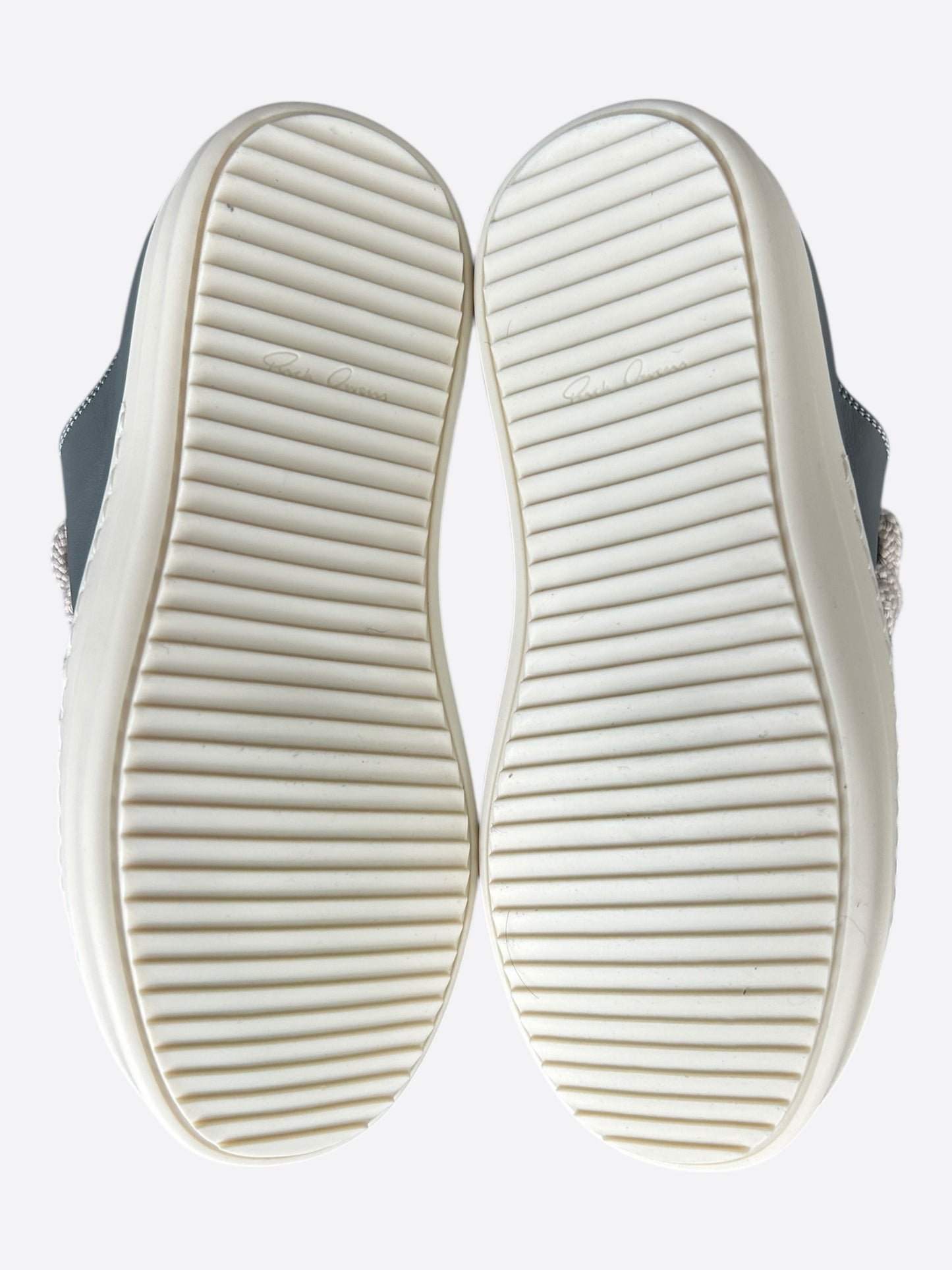 Rick Owens Grey & White Jumbo Lace Women's Low Top Sneakers