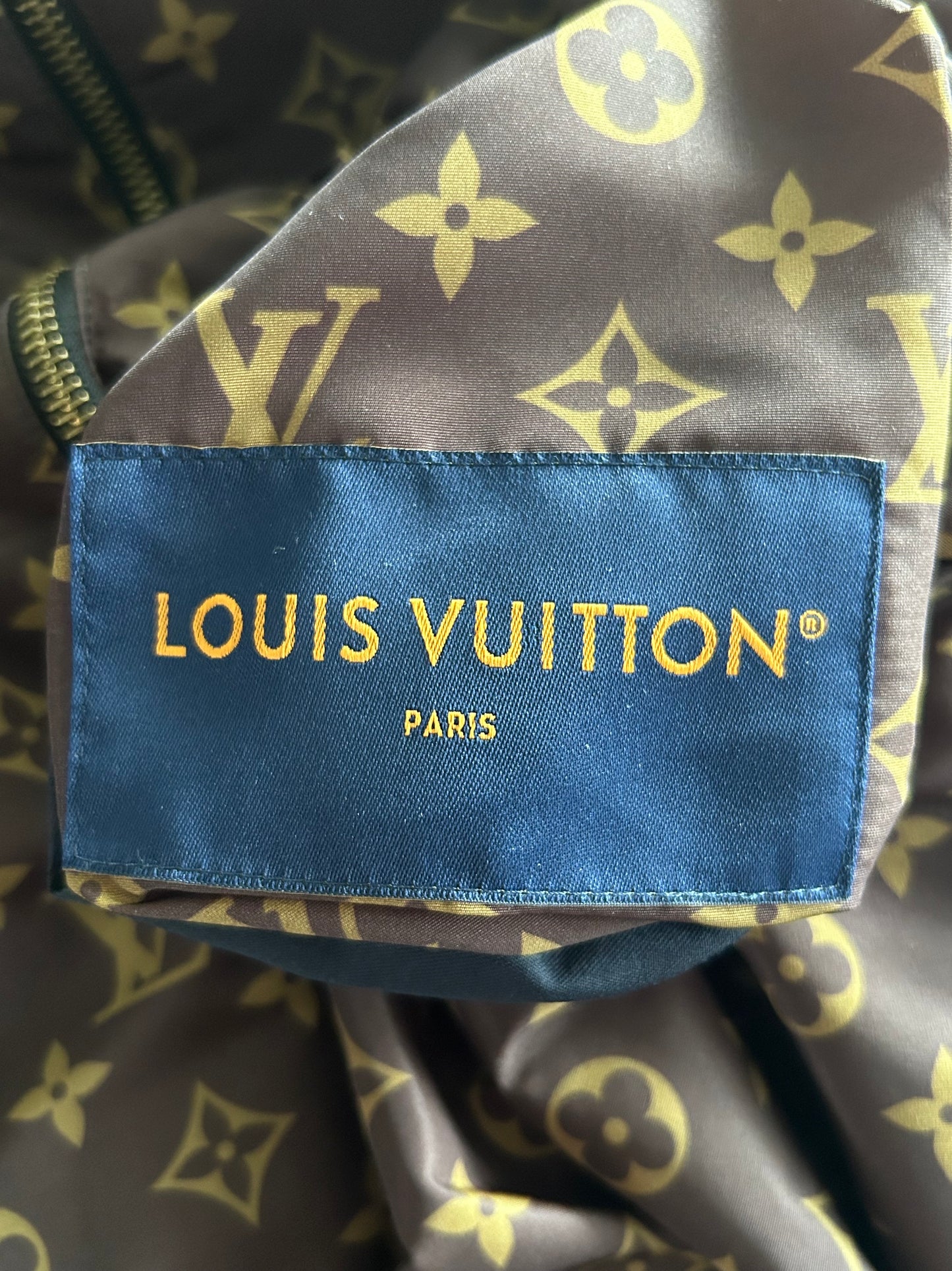 Louis Vuitton Blue, Green Damier & Brown Monogram Reversible Windbreaker