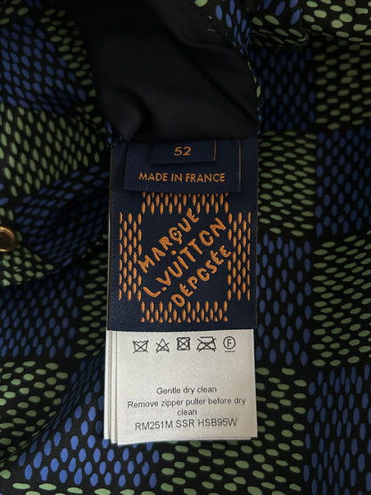 Louis Vuitton Blue, Green Damier & Brown Monogram Reversible Windbreaker