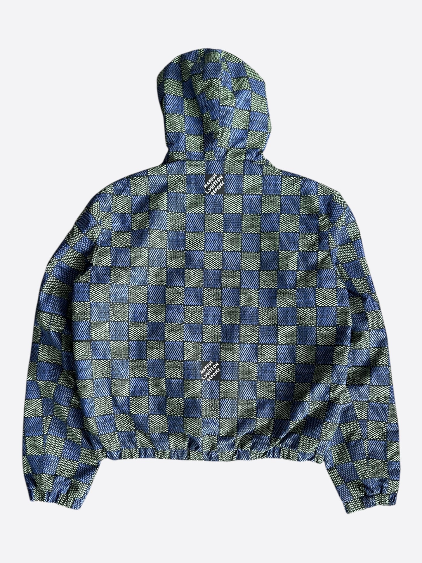Louis Vuitton Blue, Green Damier & Brown Monogram Reversible Windbreaker