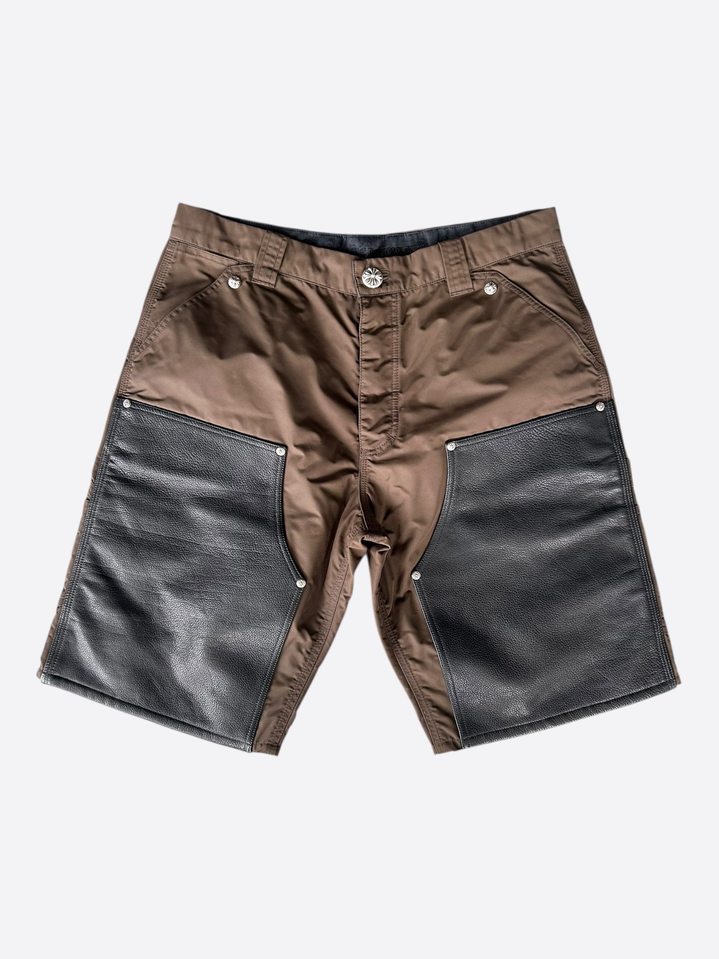 Chrome Hearts Brown Nylon & Leather Carpenter Shorts