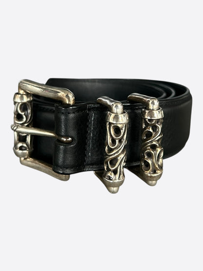 Chrome Hearts Black & Silver Roller Belt