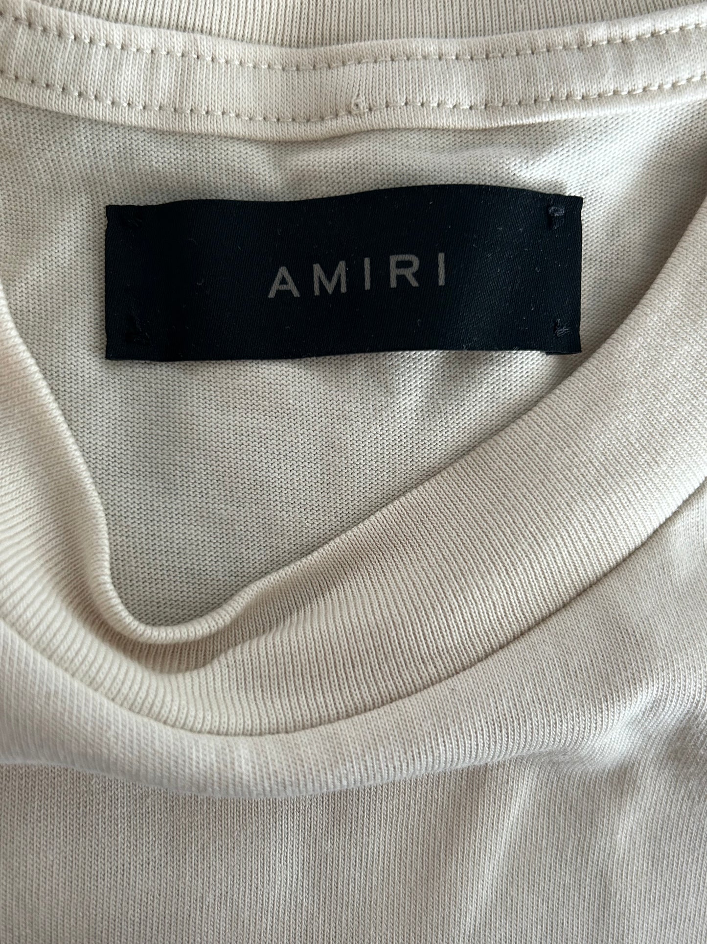 Amiri Beige & Brown Motors Embroidered Logo T-Shirt
