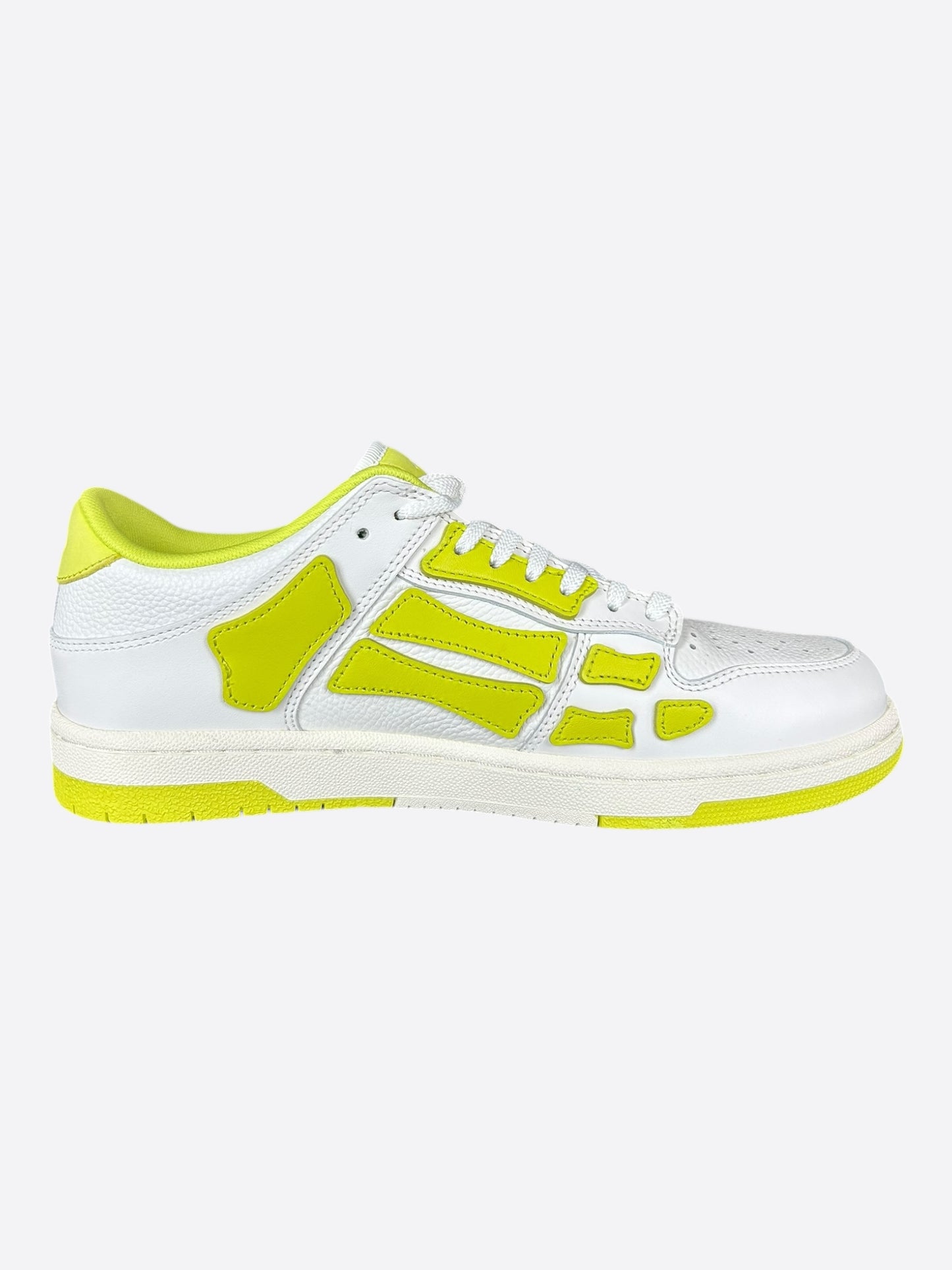 Amiri White & Yellow Skeleton Low Top Sneakers