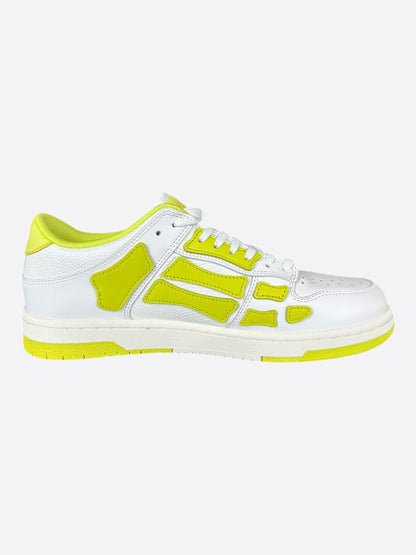 Amiri White & Yellow Skeleton Low Top Sneakers