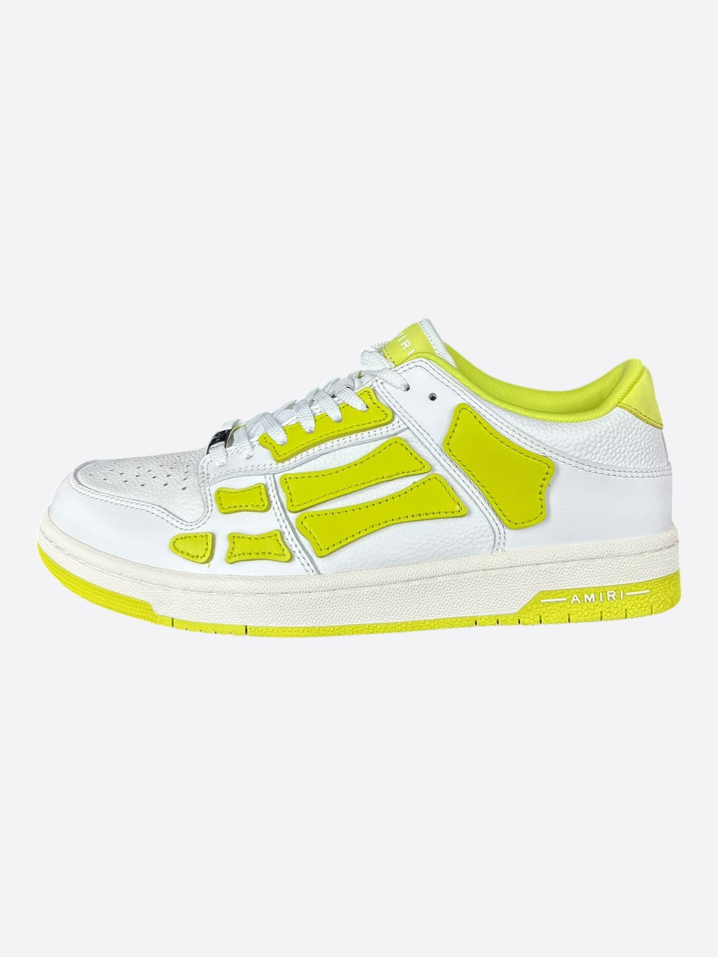 Amiri White & Yellow Skeleton Low Top Sneakers