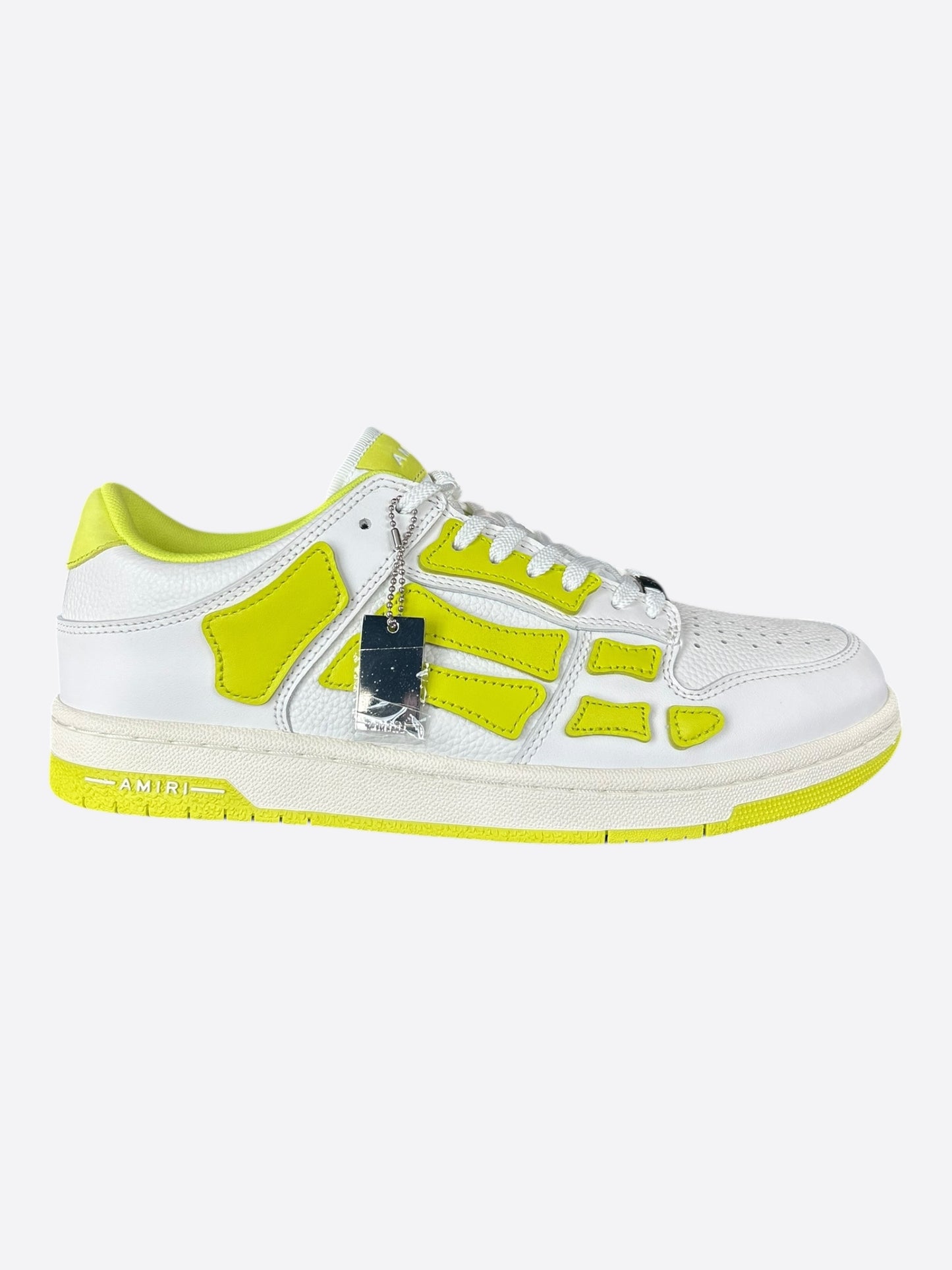 Amiri White & Yellow Skeleton Low Top Sneakers