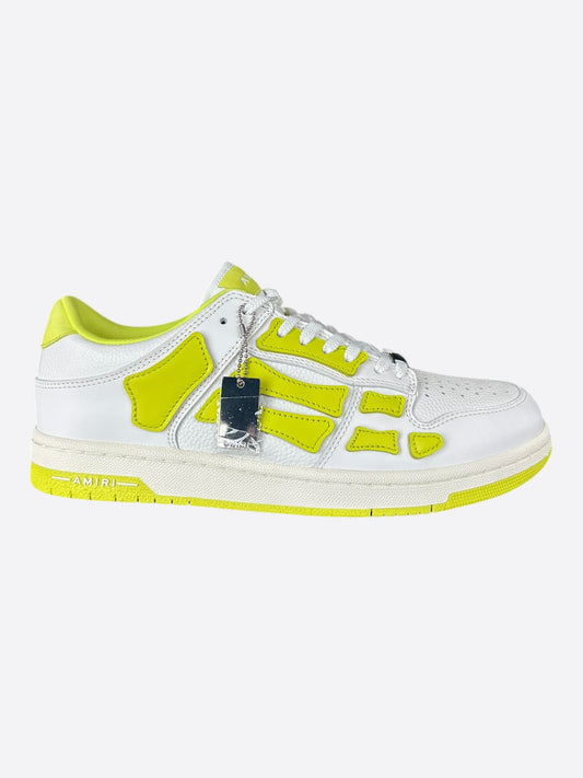 Amiri White & Yellow Skeleton Low Top Sneakers