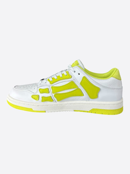 Amiri White & Yellow Skeleton Low Top Sneakers