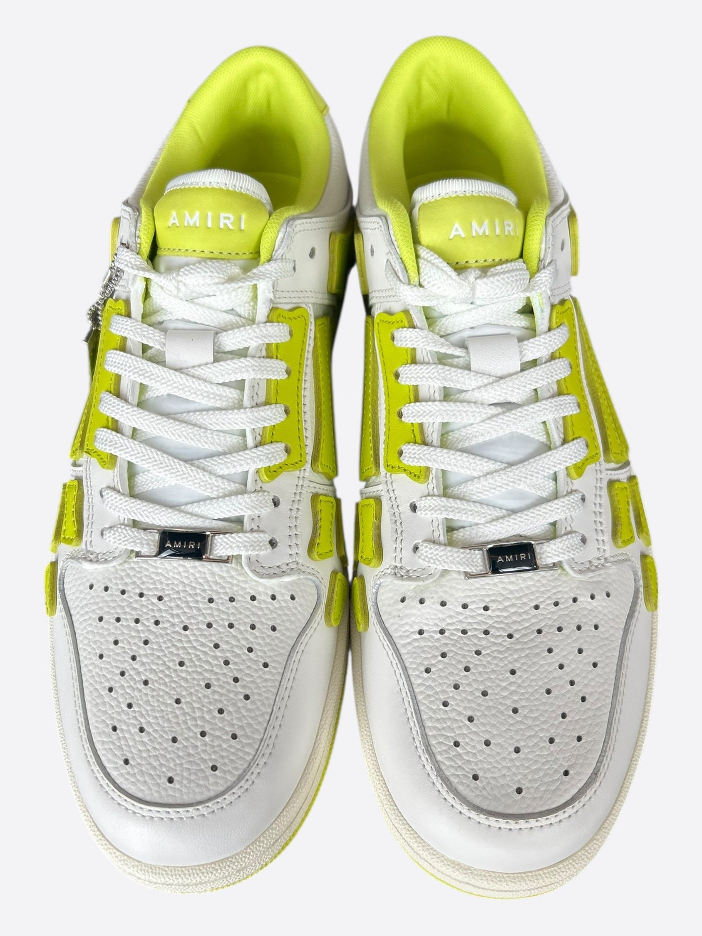 Amiri White & Yellow Skeleton Low Top Sneakers