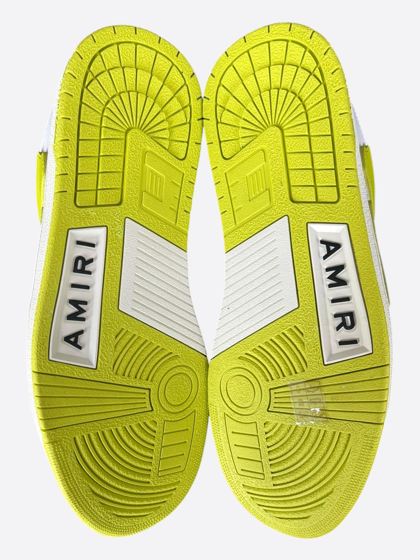Amiri White & Yellow Skeleton Low Top Sneakers