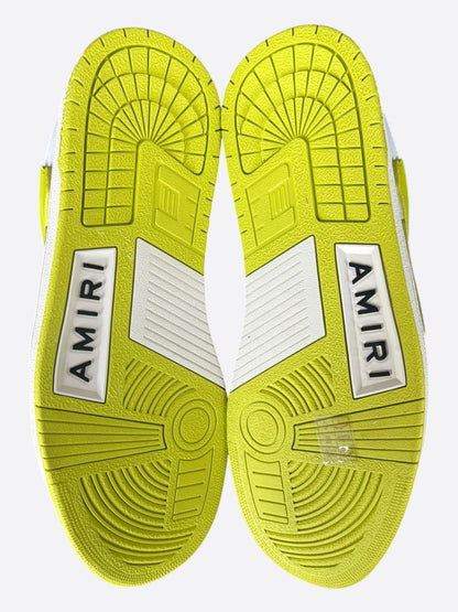 Amiri White & Yellow Skeleton Low Top Sneakers