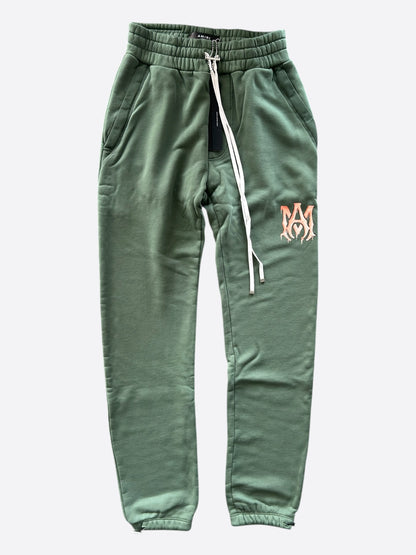 Amiri Green & Peach MA Watercolor Logo Sweatpants