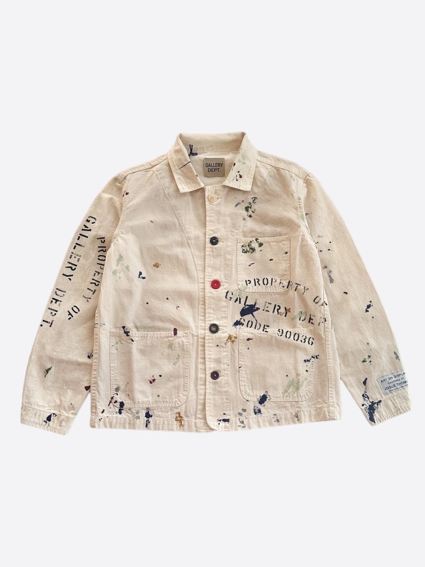 Gallery Dept Beige Paint Splatter Chore Jacket