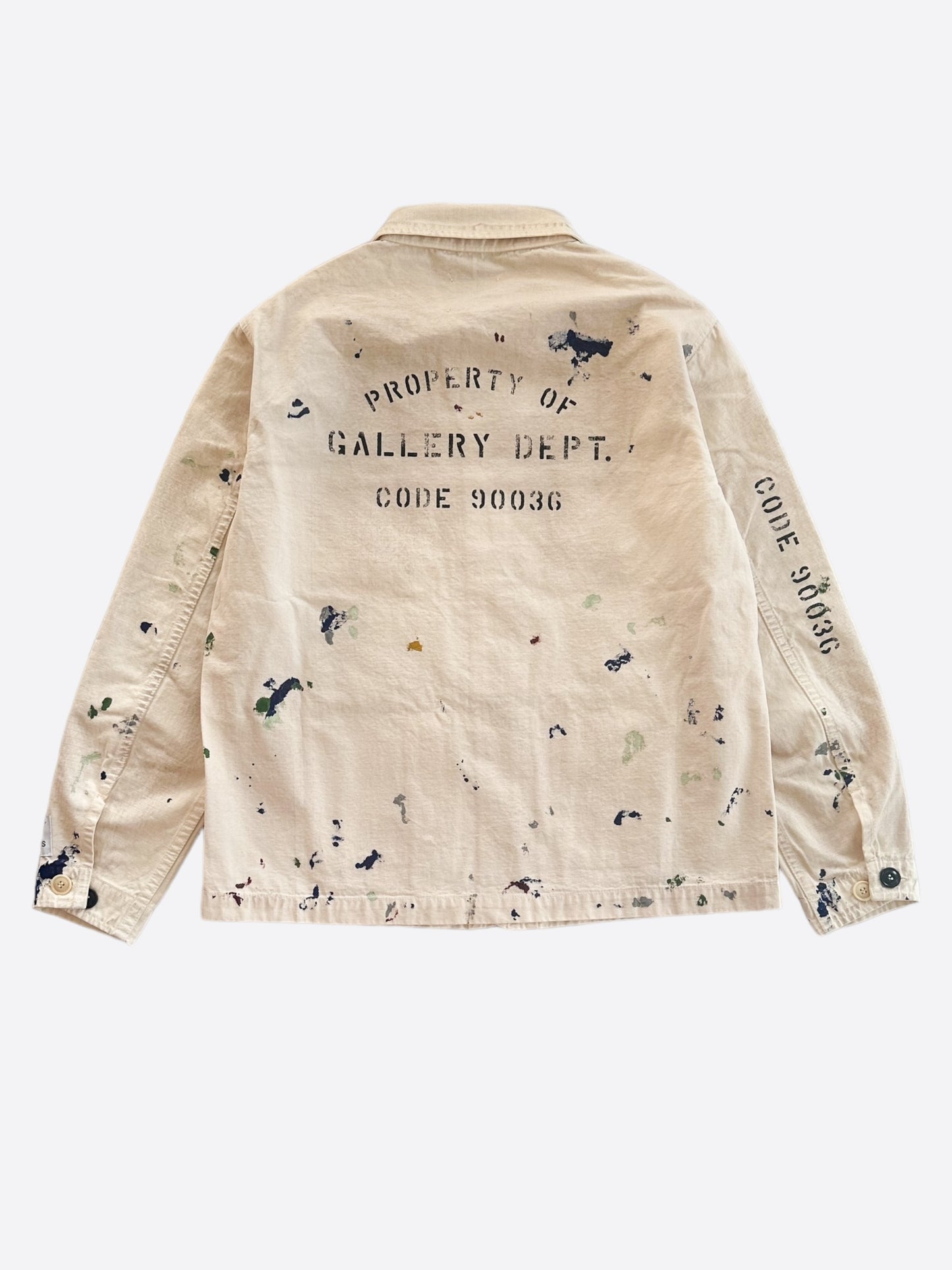 Gallery Dept Beige Paint Splatter Chore Jacket