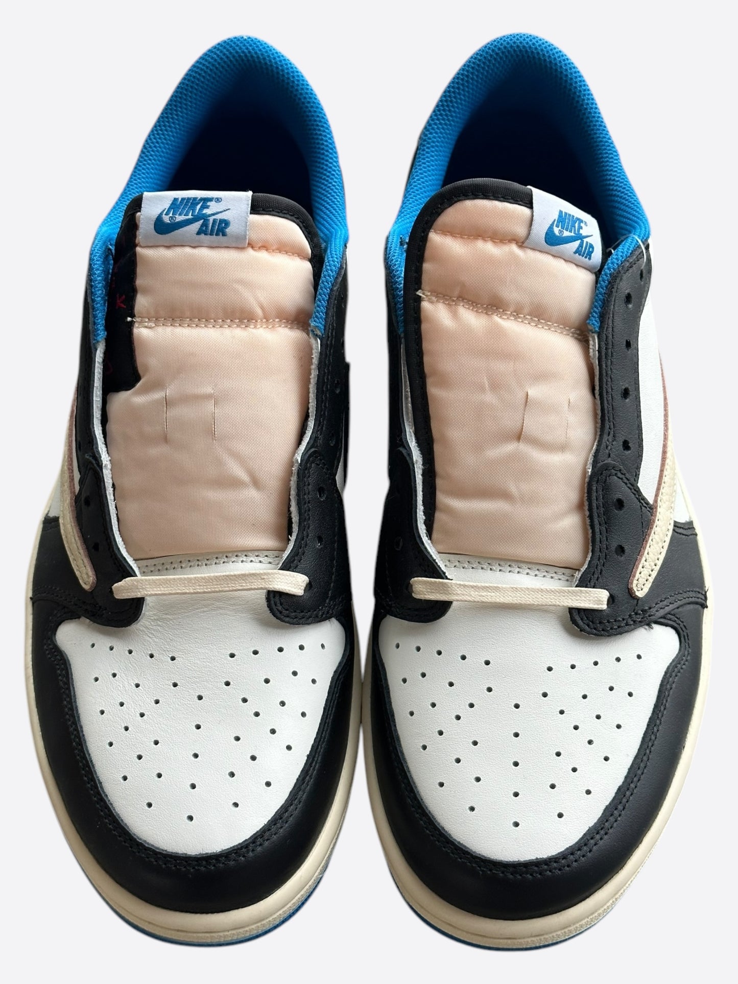 Nike Cactus Jack Fragment Blue & White Air Jordan 1 Low Top Sneakers