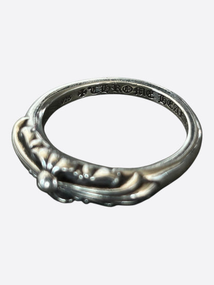 Chrome Hearts Silver Cross Floral Ring