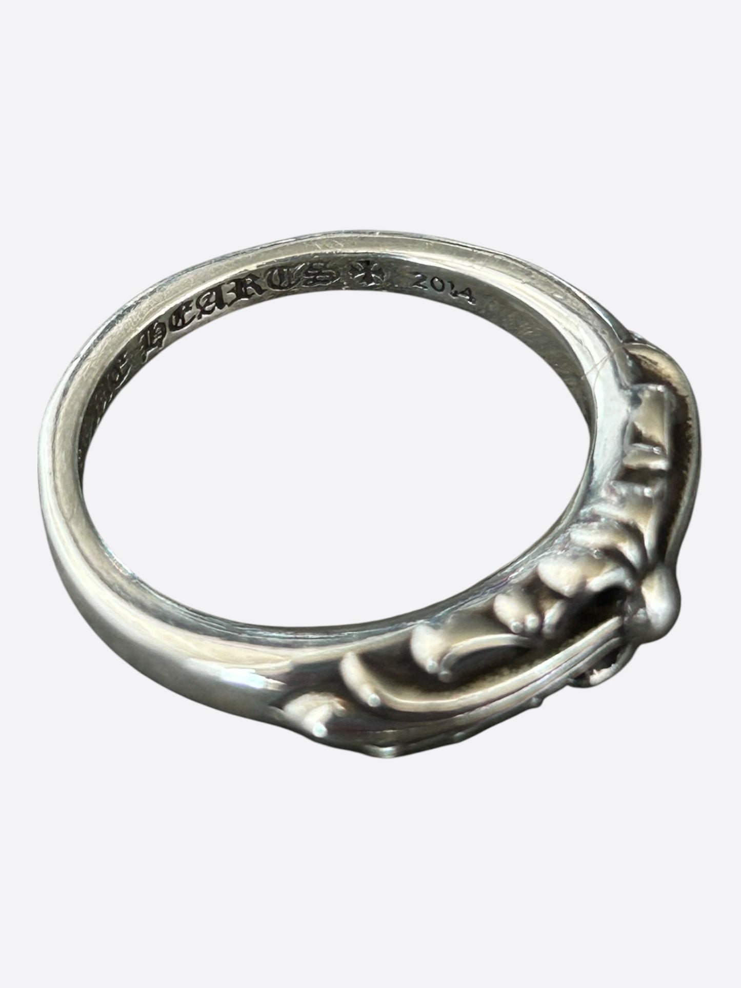 Chrome Hearts Silver Cross Floral Ring