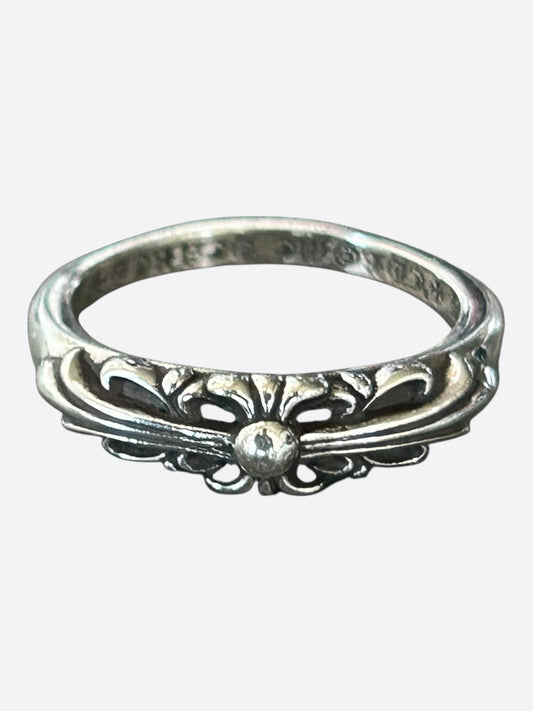 Chrome Hearts Silver Cross Floral Ring