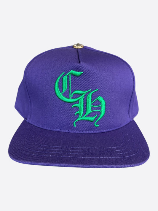 Chrome Hearts Purple & Green Embroidered Logo Hat