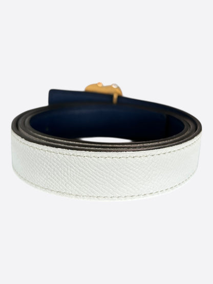 Hermes White & Black Gold Reversible Infinity Belt