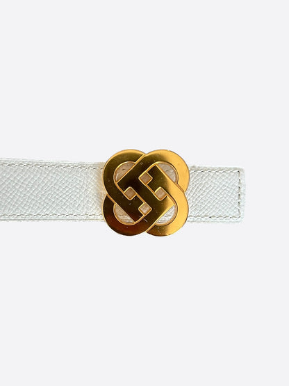 Hermes White & Black Gold Reversible Infinity Belt