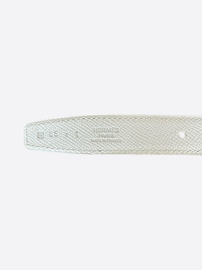 Hermes White & Black Gold Reversible Infinity Belt