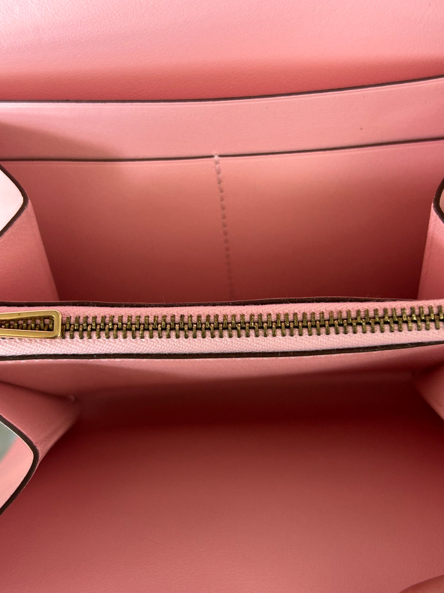 Hermes Pink Box Leather& Gold Hardware Lizard Constance Compact Wallet