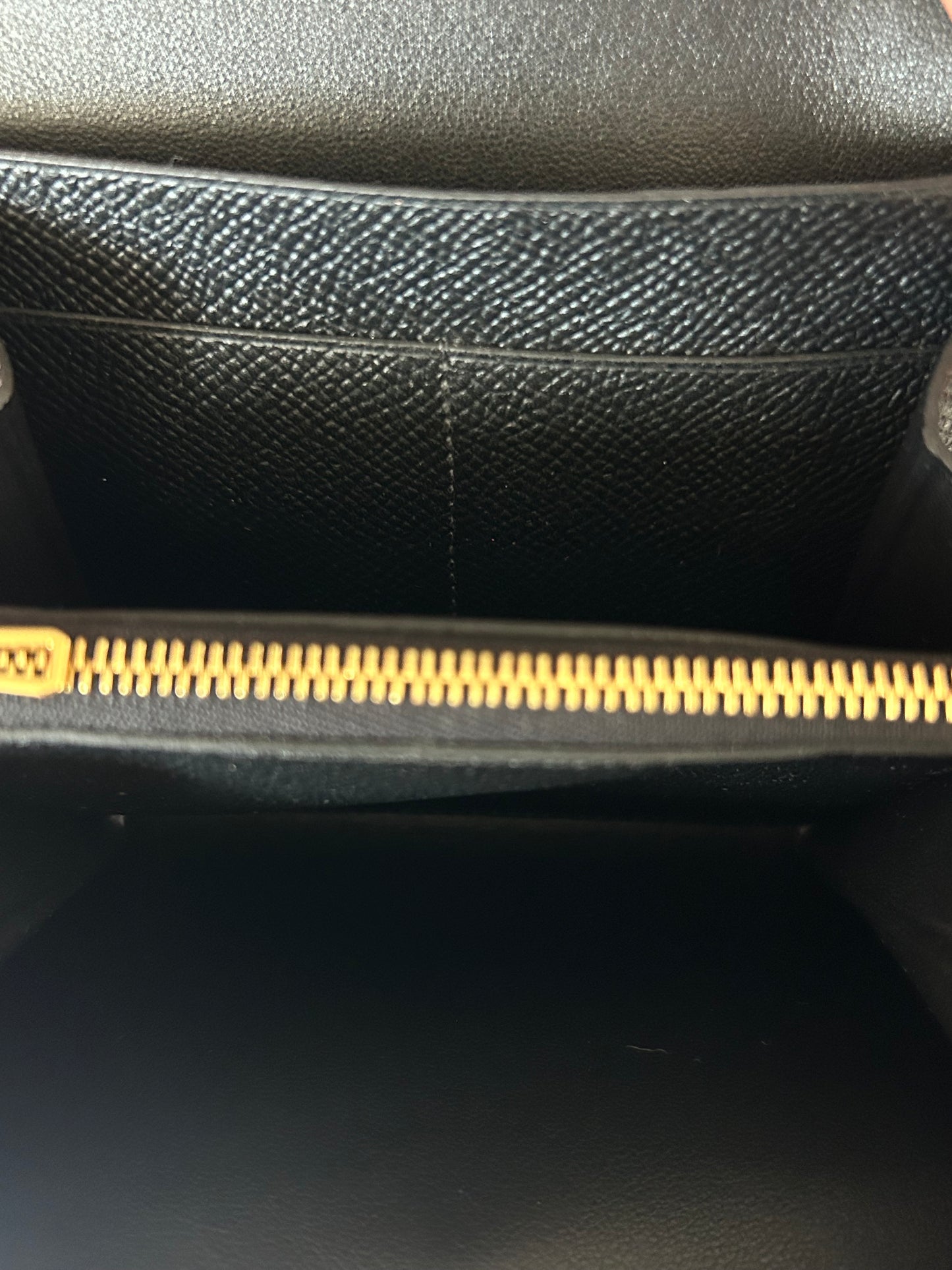 Hermes Black Epsom & Gold Hardware Constance Compact Wallet
