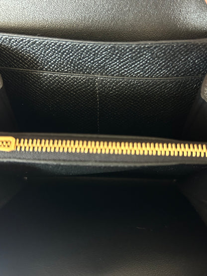 Hermes Black Epsom & Gold Hardware Constance Compact Wallet