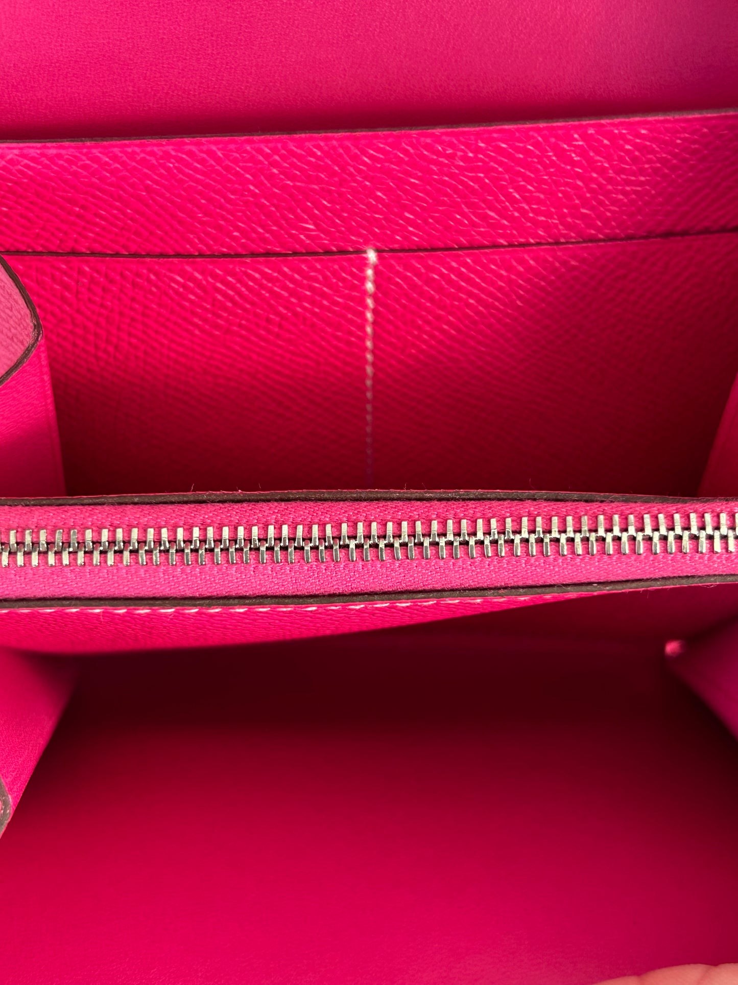 Hermes Pink Epsom & Palladium Hardware Constance Compact Wallet